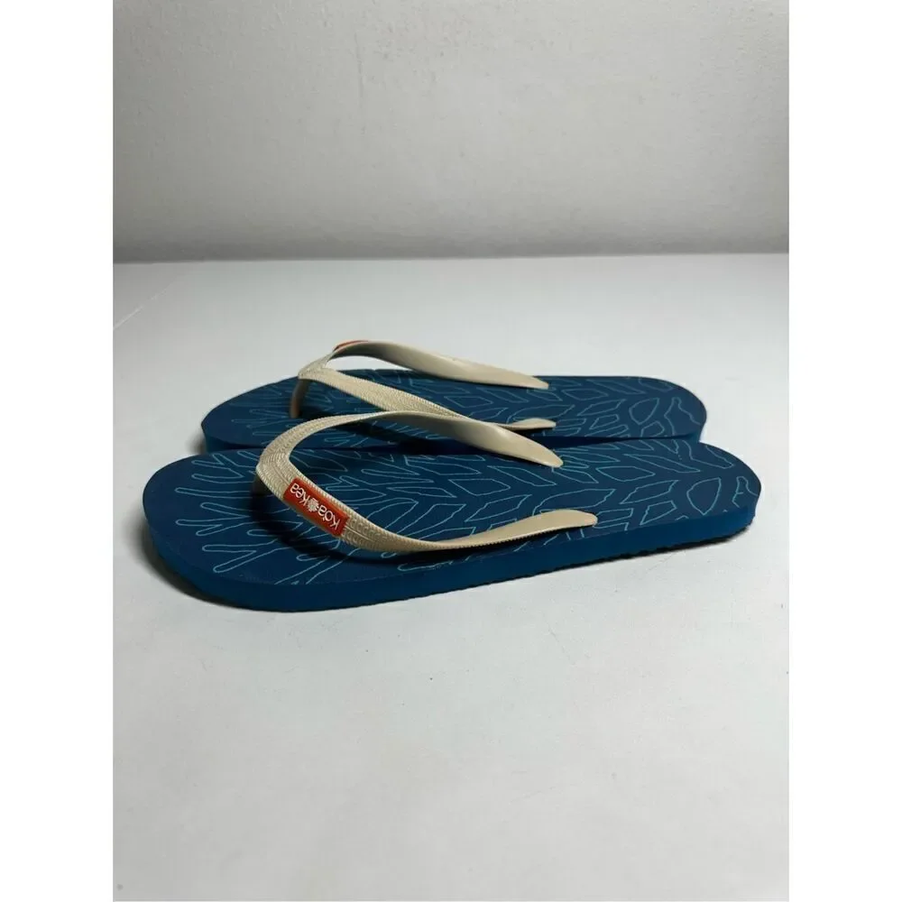 Koa kea  Men Flip Flop Sandals White Synthetic Slip On Size 11.5 Medium